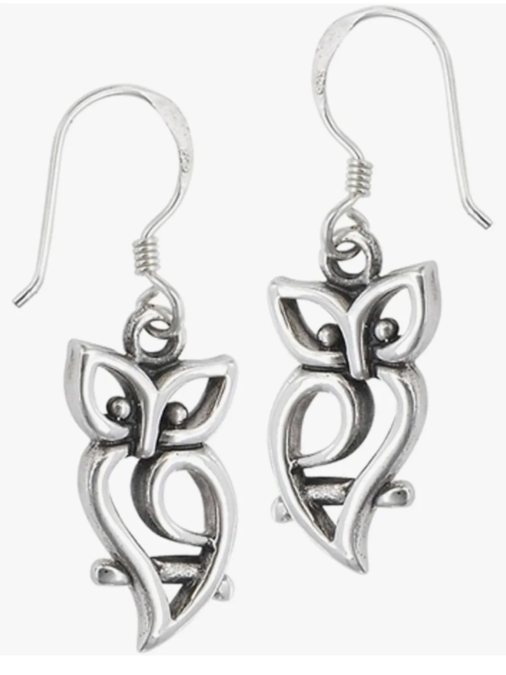Sterling-Style Silver Owl Drop Earrings - Women Jewelry Sterling Silver 925